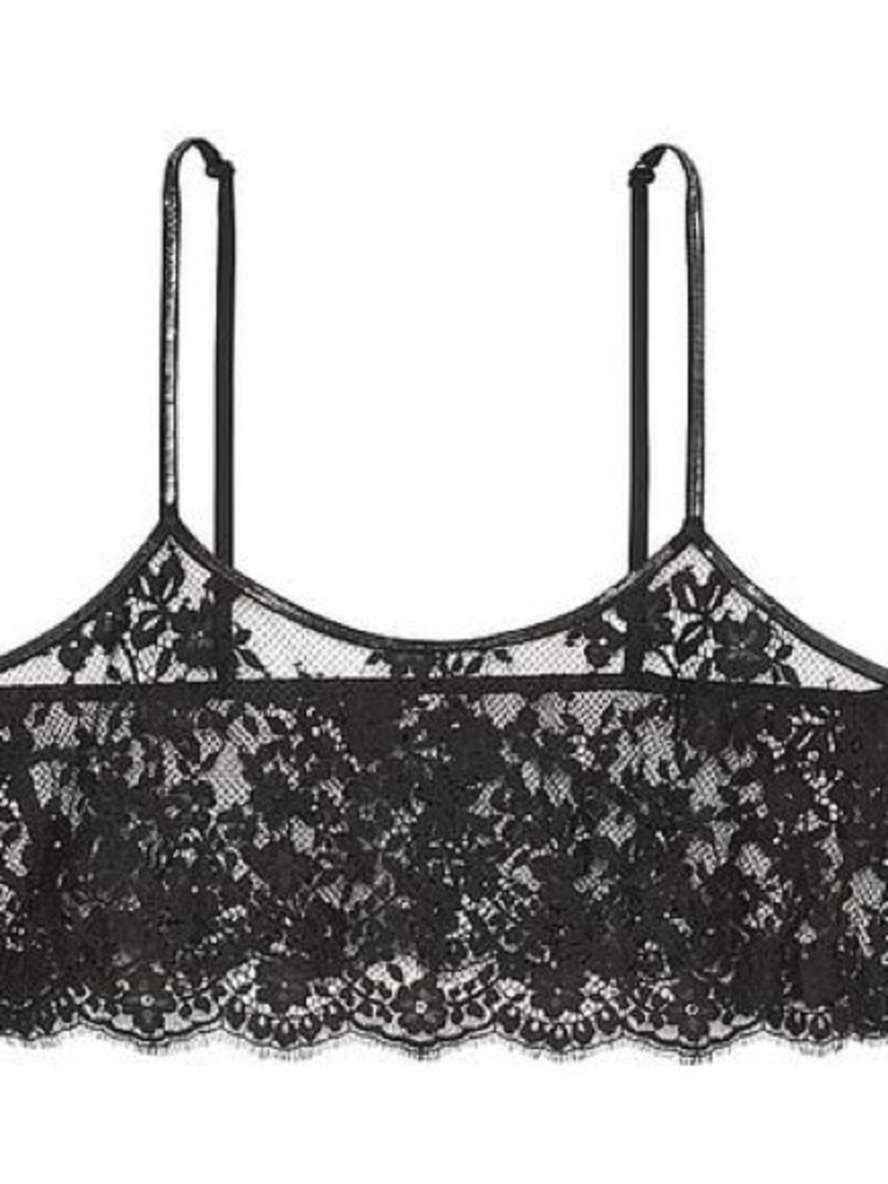 Victoria's Secret shine strap Black Floral Lace Bralette